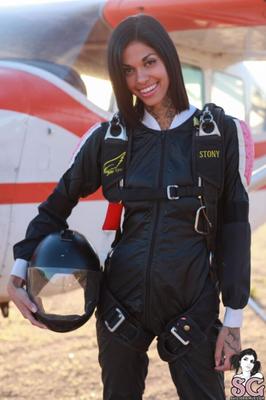 Skydiving girl