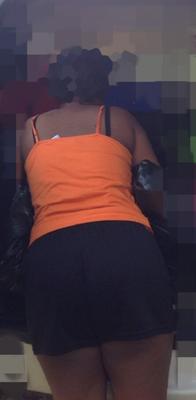 Candids of short ebony D with phat nice ass