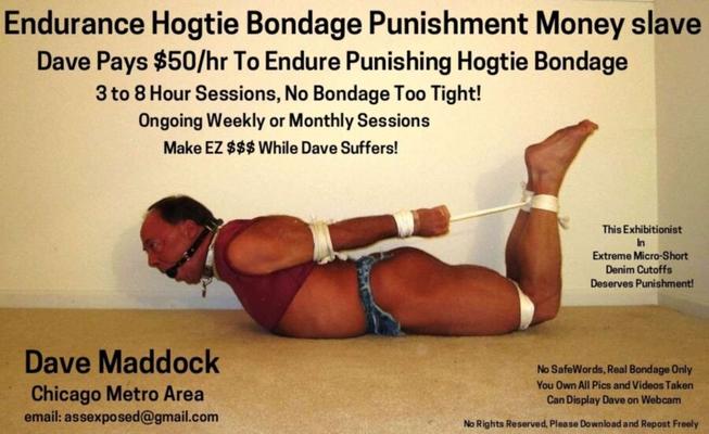 Endurance Hogtie Bondage Castigo Esclavo de dinero