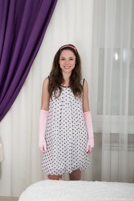 Canella – Polka-Kleid, rosa Dessous