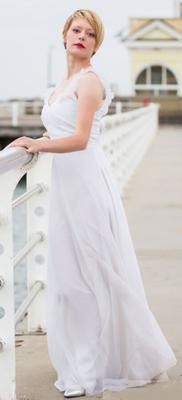 Lovely ladies in long white dresses