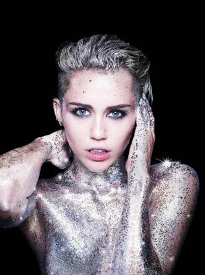 Miley Cyrus silver body paint