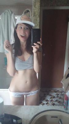 Brunette making selfshots