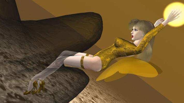 Dark Fish (-Yellow)-Angel in Leotard Pantyhose and Heels