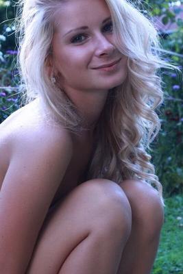 Blond Teen in Garden