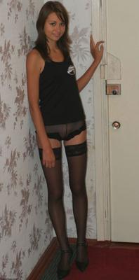 Alla in black stockings