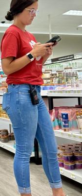 Target Employee - Sneaky Hot Brunette in Tight Jeans