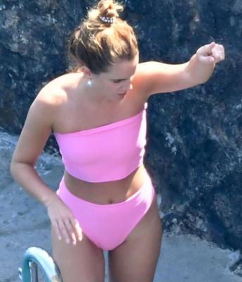 Emma Watson in a pink bikini