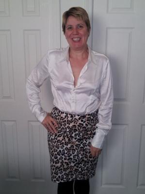 Angie - White Blouse And Leopard Print Skirt