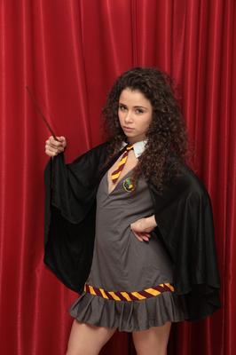 Emily in a Wizard Wanda Costume