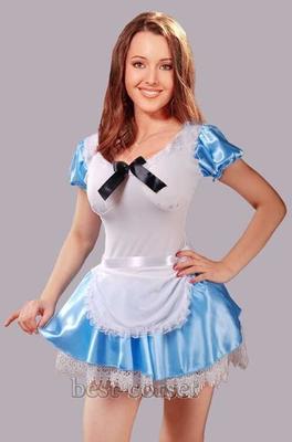 women in some sexy Alice in wonderland costumes