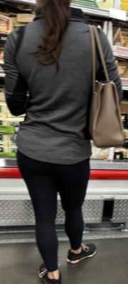 Costco Sightings - Masked Brunette Shopping w/Hubby