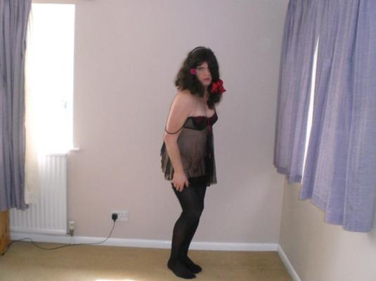 me in black nighty